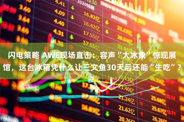 闪电策略 AWE现场直击：容声“大冰象”惊现展馆，这台冰箱凭什么让三文鱼30天后还能“生吃”？